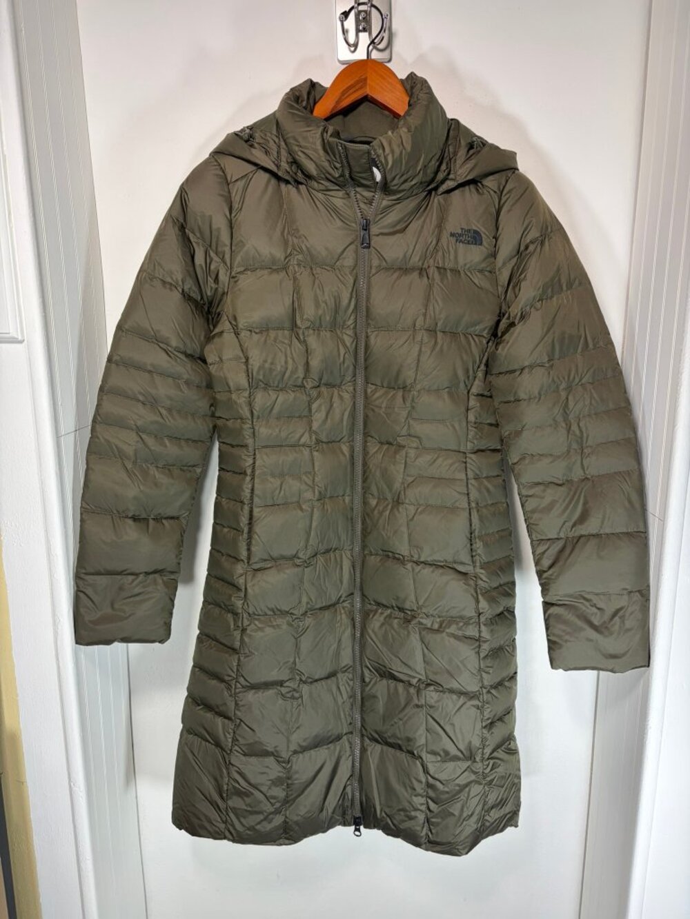 The North Face Metropolis Parka II Women's S Olive Green 550 Down Long Hooded